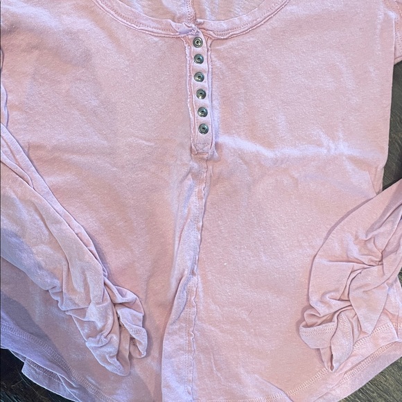 Pilcro Soft Pink Long Sleeve Tee - Picture 3 of 4